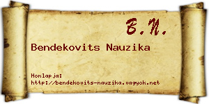 Bendekovits Nauzika névjegykártya